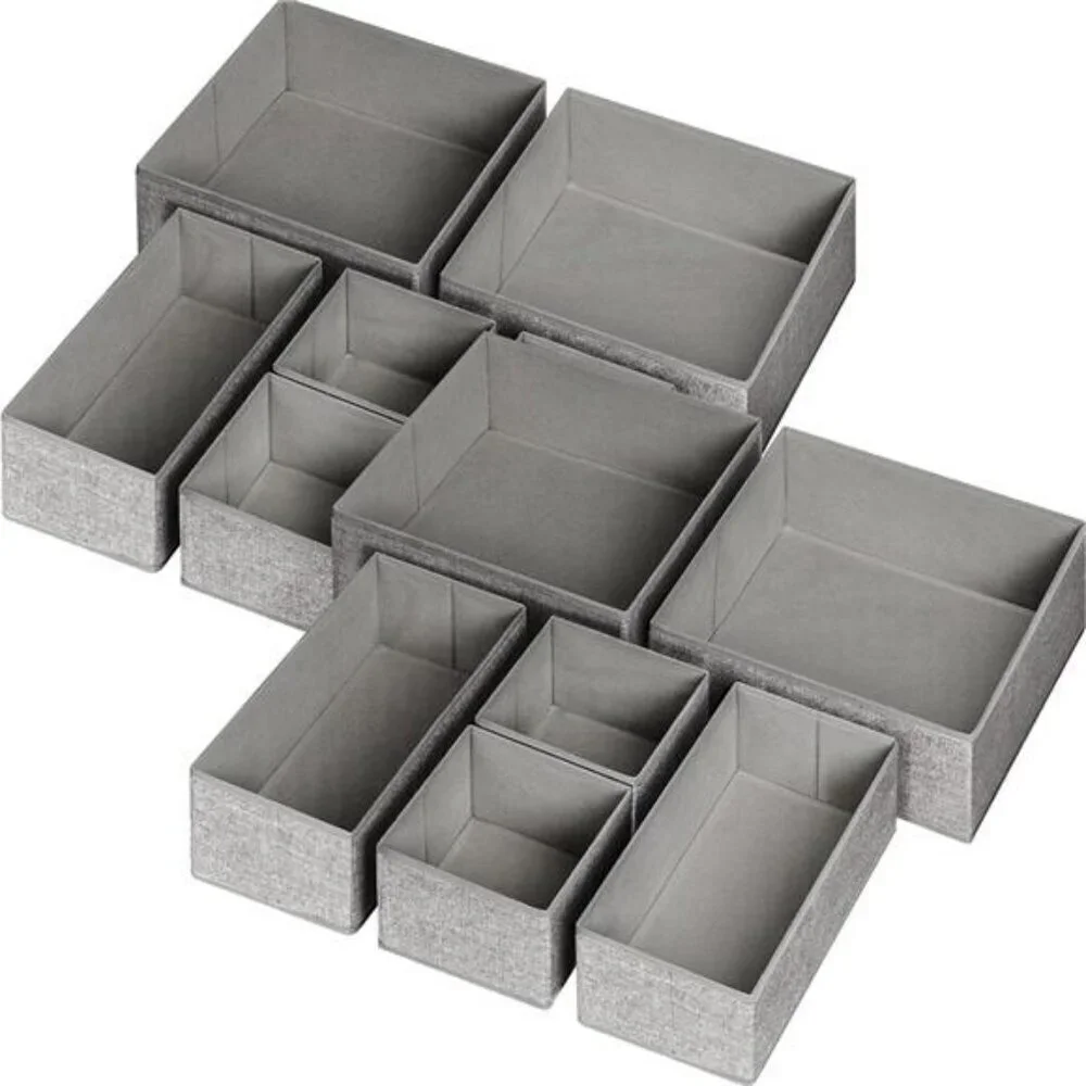 Drawer Organizers 12 Pack Closet Storage Bins for Clothes Socks Underwear